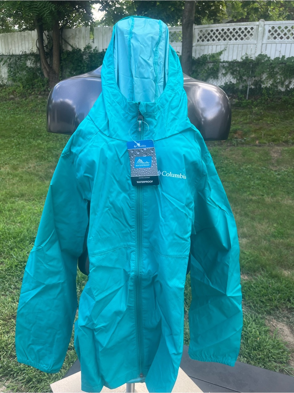 Columbia Girls Teal Waterproof Hooded Jacket